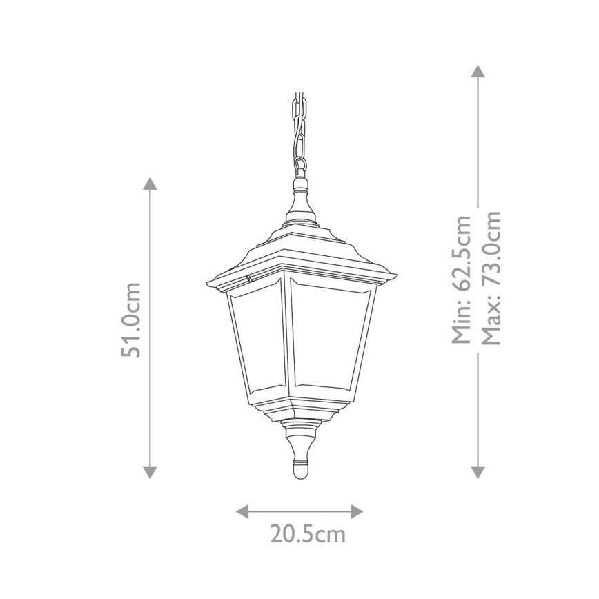 Elstead KERRY-CHAIN - Utomhus takkrona  KERRY 1xE27/100W/230V IP44