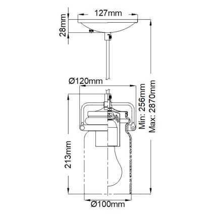 Elstead KL-BRINLEY-MP-OZ - Takkkrona på ett snöre  BRINLEY 1xE27/60W/230V antracit 