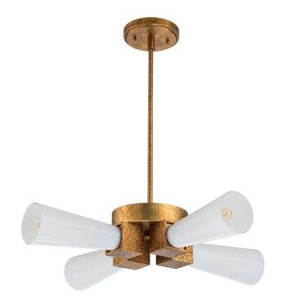 Elstead - Taklampa på stång KRISTY 4xE27/40W/230V koppar