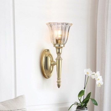 Elstead - LED badrumsvägglampa DRYDEN 1xG9/3W/230V IP44 guld