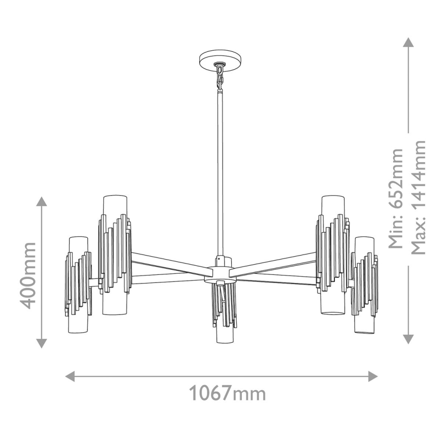Elstead - Ljuskrona på stång MARVELE 10xE14/40W/230V, guld