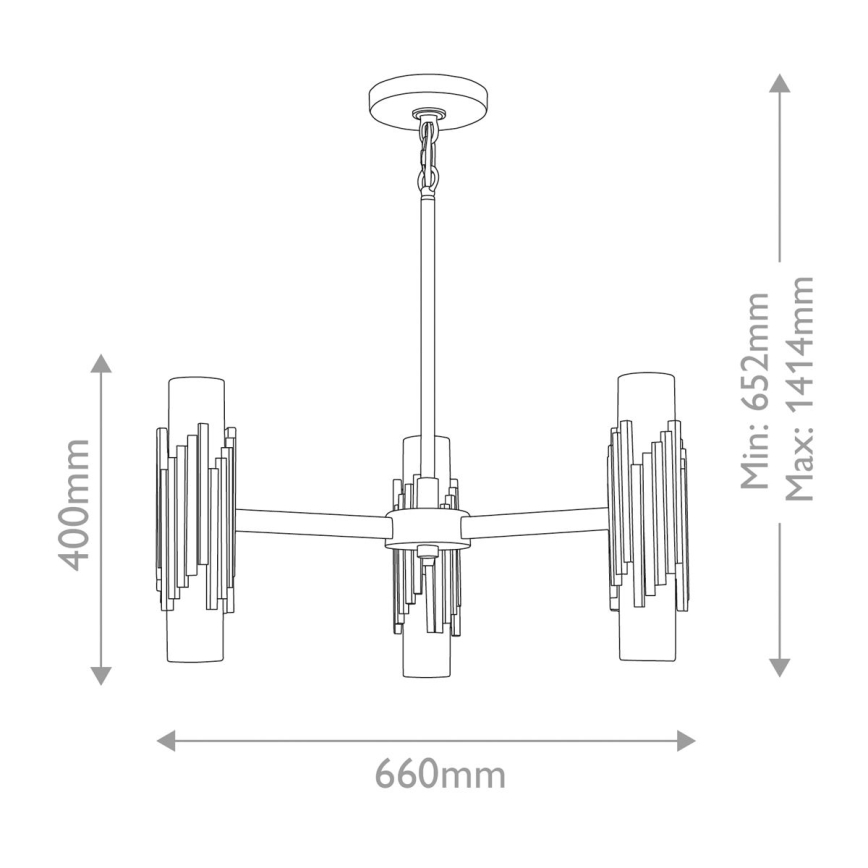 Elstead - Ljuskrona på stång MARVELE 6xE14/40W/230V guld