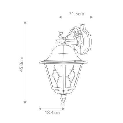 Elstead NR2-BLK - Utomhus vägglampa  NORFOLK 1xE27/100W/230V IP43