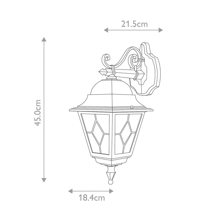 Elstead NR2-BLK - Utomhus vägglampa  NORFOLK 1xE27/100W/230V IP43