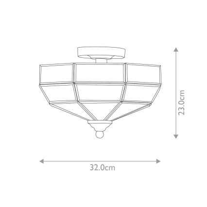 Elstead OLD-PARK-PB - Taklampa  OLD PARK 2xE27/60W/230V gold