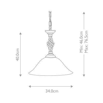 Elstead - Ljuskrona på kedja PEMBROKE 1xE27/60W/230V