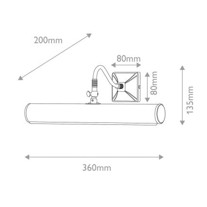 Elstead - Tavellampa PICTURE LIGHT 2xE14/40W/230V guld