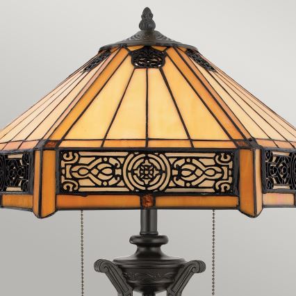 Elstead - Bordslampa INDUS 2xE27/60W/230V i bärnstenfärgat glas
