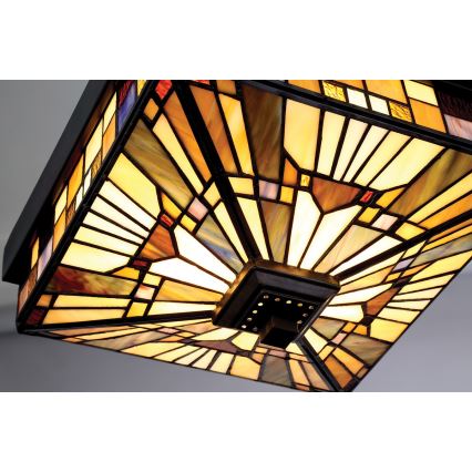 Elstead - Utomhustaklampa Tiffany INGLENOOK 2xE27/60W/230V IP44
