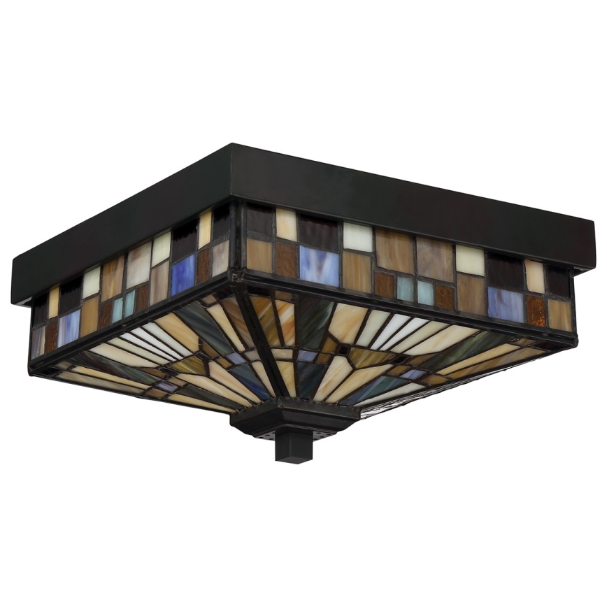Elstead - Utomhustaklampa Tiffany INGLENOOK 2xE27/60W/230V IP44