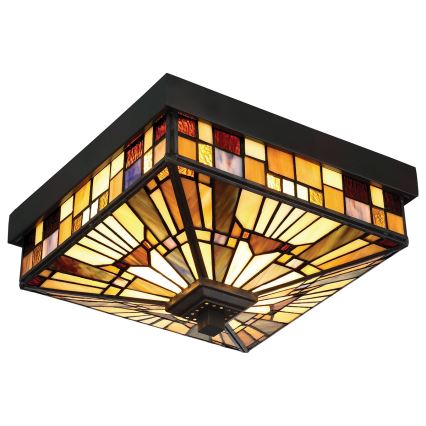 Elstead - Utomhustaklampa Tiffany INGLENOOK 2xE27/60W/230V IP44