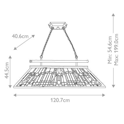 Elstead - Kedjeupphängd Tiffany INGLENOOK ljuskrona 3xE27/100W/230V