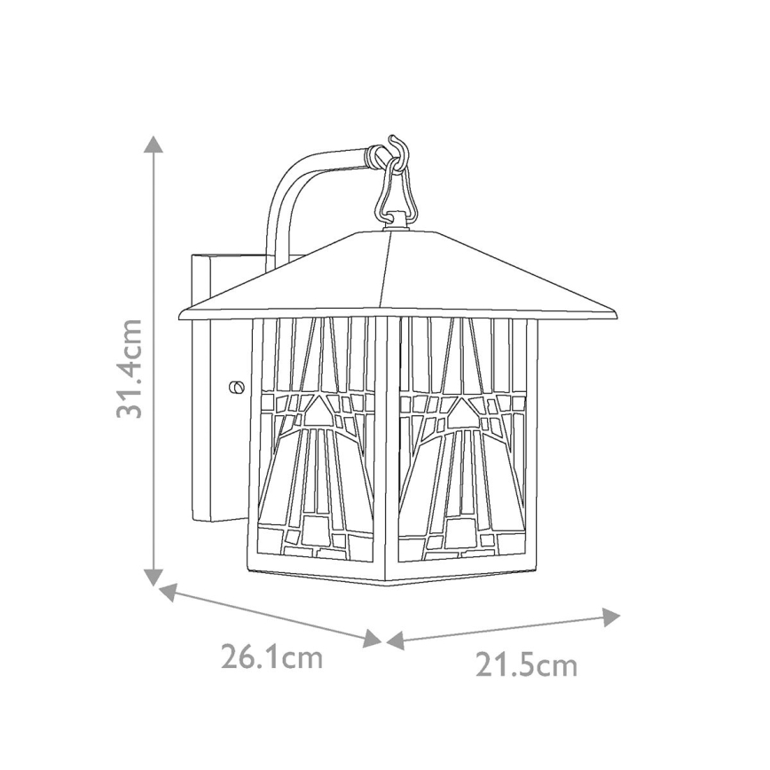 Elstead - Utomhusvägglampa Tiffany INGLENOOK 1xE27/60W/230V IP44