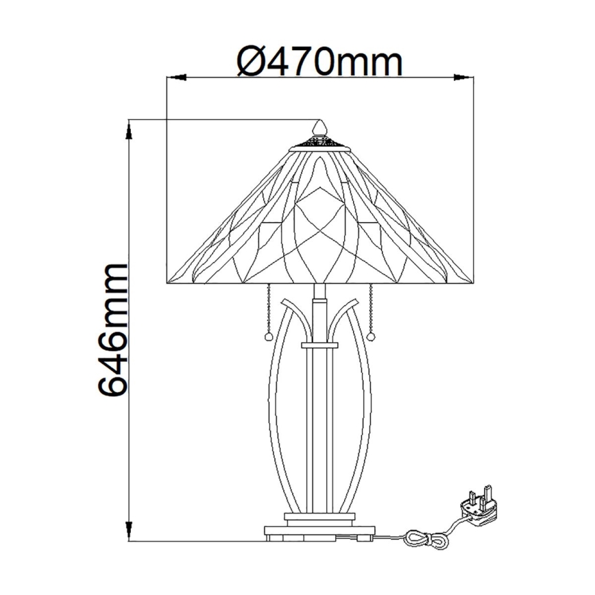 Elstead - Bordslampa Tiffany VICTORY 2xE27/60W/230V