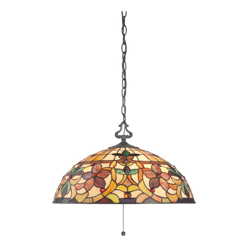 Elstead - Tiffany-ljuskrona på kedja KAMI 3xE27/60W/230V