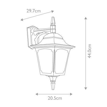 Elstead - Vägglampa för utomhusbruk CHAPEL 1xE27/100W/230V IP44