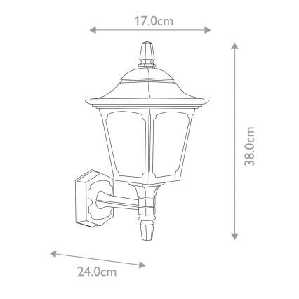 Elstead - Vägglampa för utomhusbruk CHAPEL 1xE27/100W/230V IP44