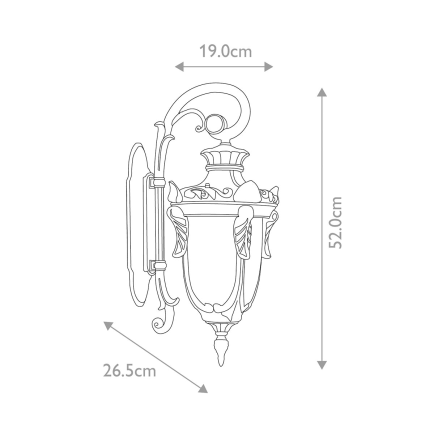 Elstead - Vägglampa för utomhusbruk PHILADELPHIA 1xE27/100W/230V IP44 svart