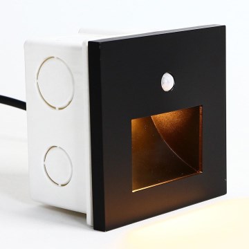 Emithor 70418 - LED trappbelysning med sensor SUNNY LED/1W/230V 4000K svart