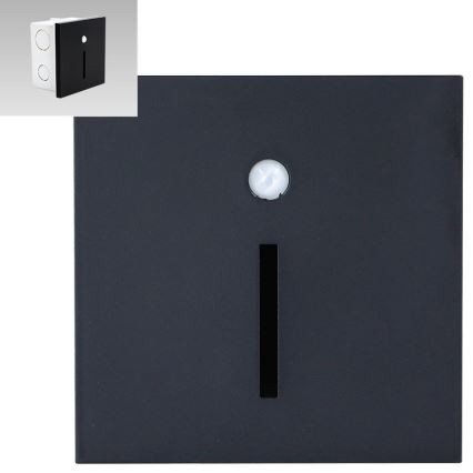 Emithor 70430 - LED-trappbelysning med sensor LINE LED/1W/230V svart