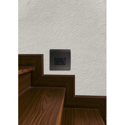 Emithor 70438 - LED-trappbelysning STEP LIGHT LED/1W/230V 4000K svart
