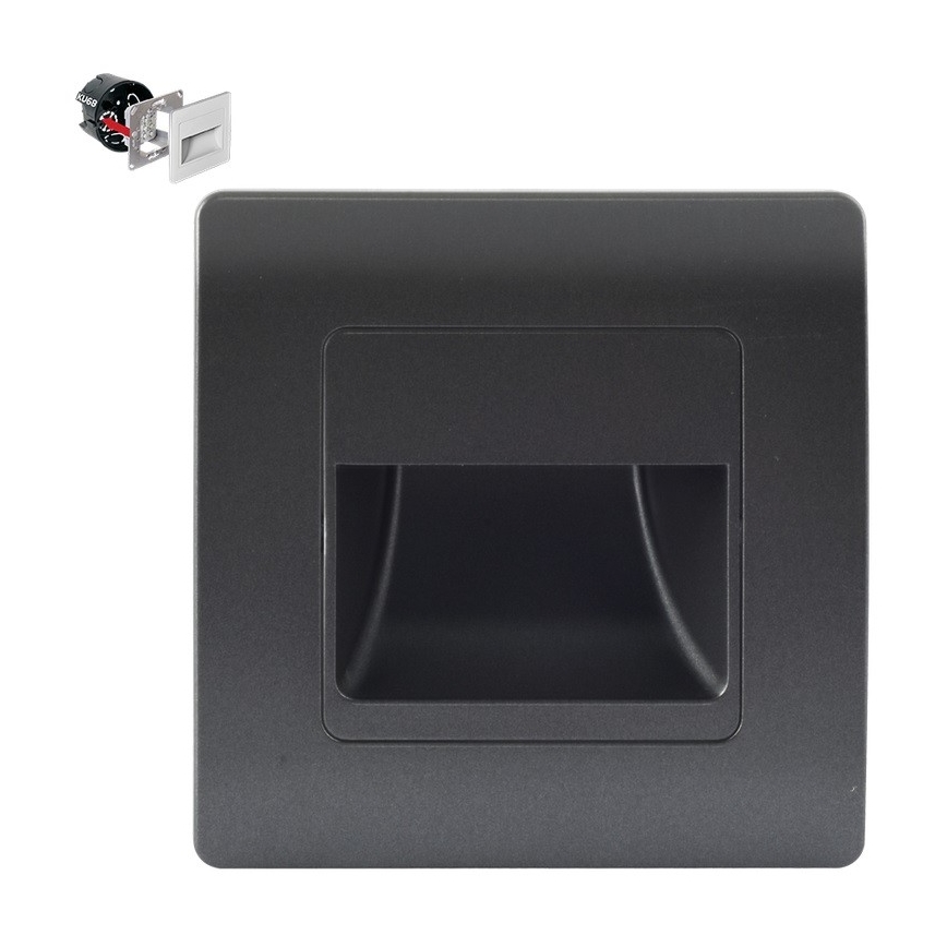 Emithor 70438 - LED-trappbelysning STEP LIGHT LED/1W/230V 4000K svart