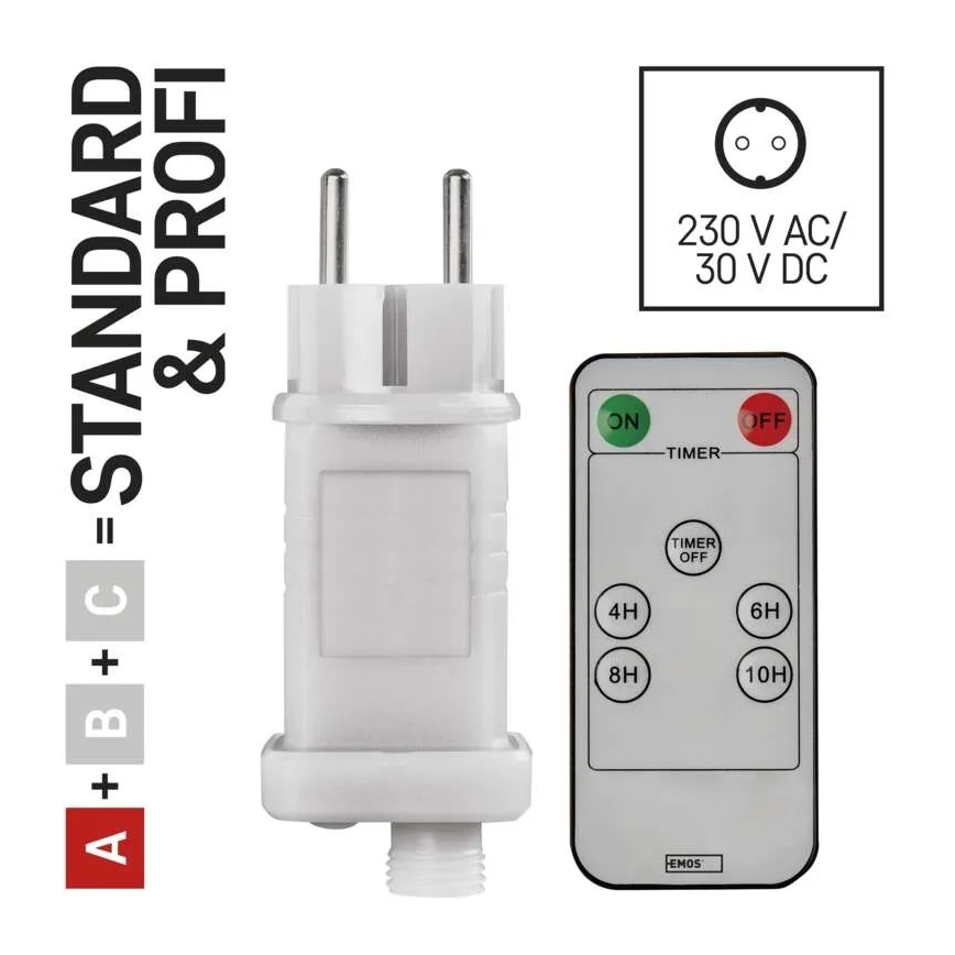 Strömförsörjning för connection of Jul belysning 230V IP44 + fjärrkontroll