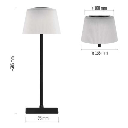 LED Dimbart uppladdningsbart ljus KATIE LED/4W/10V 1800mAh IP44 CRI 90 svart