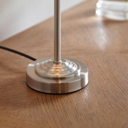 Endon 100646 - Bordslampa HIGHCLERE 1xE14/7W/230V beige/mattkrom Ø 25 cm