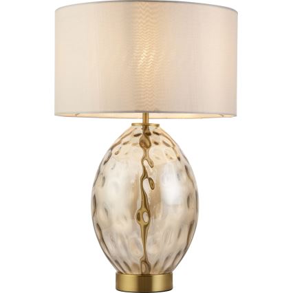 Endon 101150 - Dimbar bordslampa ERIN 1xE27/10W/230V vit/mässing/rökig beige