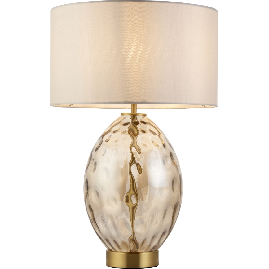 Endon 101150 - Dimbar bordslampa ERIN 1xE27/10W/230V vit/mässing/rökig beige