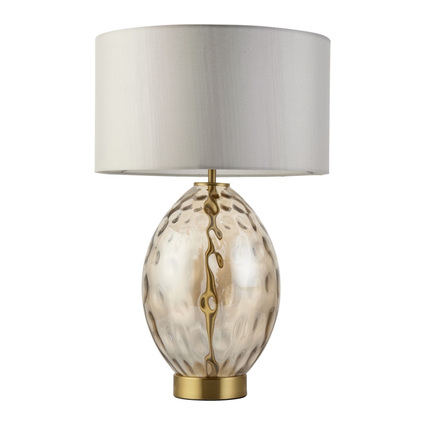 Endon 101150 - Dimbar bordslampa ERIN 1xE27/10W/230V vit/mässing/rökig beige