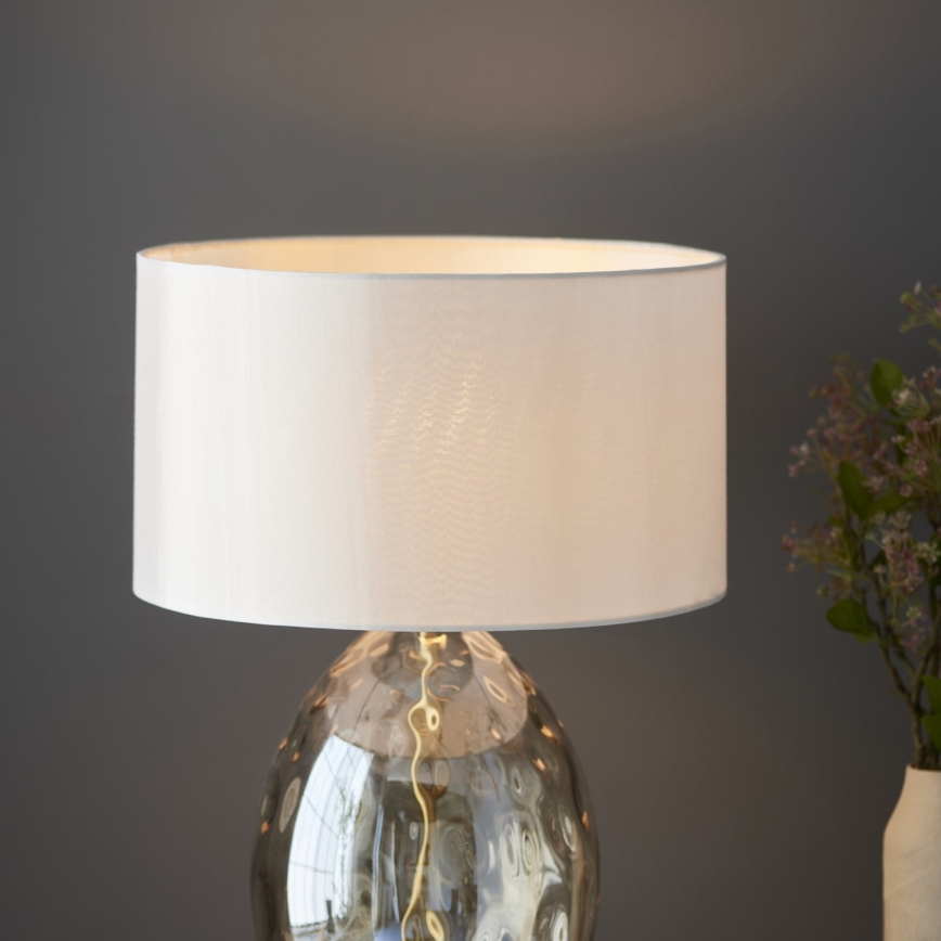 Endon 101150 - Dimbar bordslampa ERIN 1xE27/10W/230V vit/mässing/rökig beige