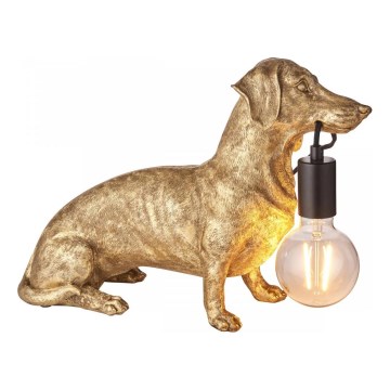 Endon 101187 - Bordslampa DACHSHUND 1xE27/10W/230V guld