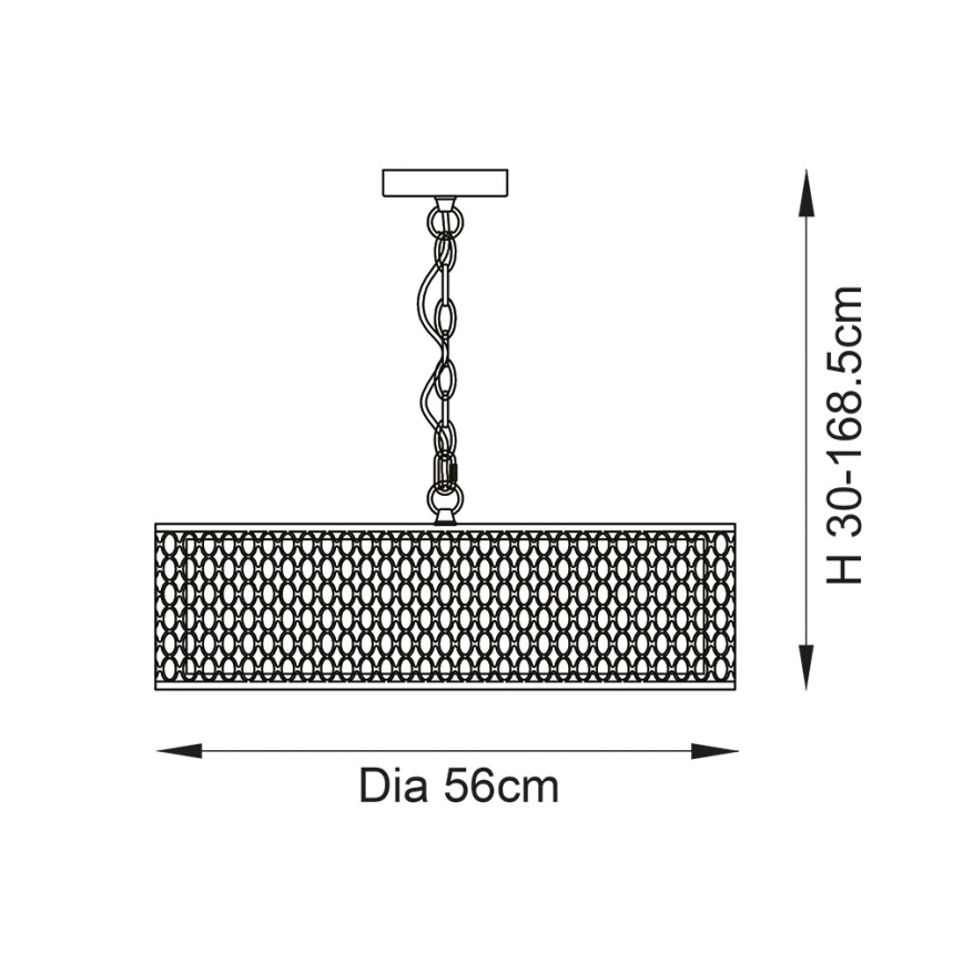 Endon 101569 - Hänglampa med kedja CORDERO 3xE27/10W/230V guld