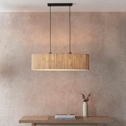 Endon 101692 - Ljuskrona med textilsladd LONGSHORE 2xE27/10W/230V beige