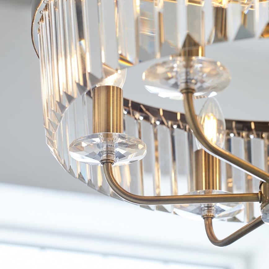 Endon 102505 - Ljuskrona med kedja, 6xE14/6W/230V, Ø 55 cm, mässing