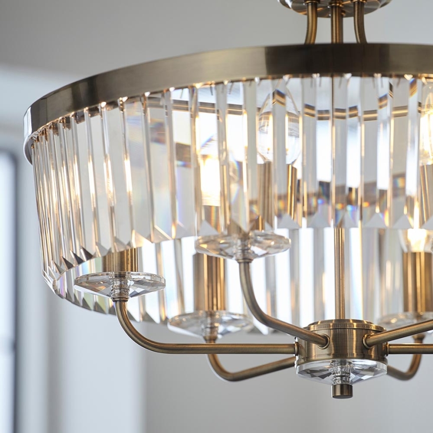 Endon 102505 - Ljuskrona med kedja, 6xE14/6W/230V, Ø 55 cm, mässing