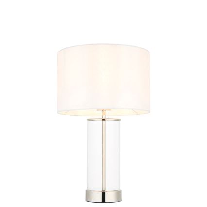 Endon 102674 - Dimmbar bordslampa LESSINA 1xE27/10W/230V blank krom/vit