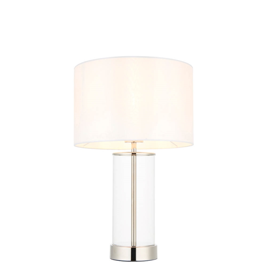 Endon 102674 - Dimmbar bordslampa LESSINA 1xE27/10W/230V blank krom/vit