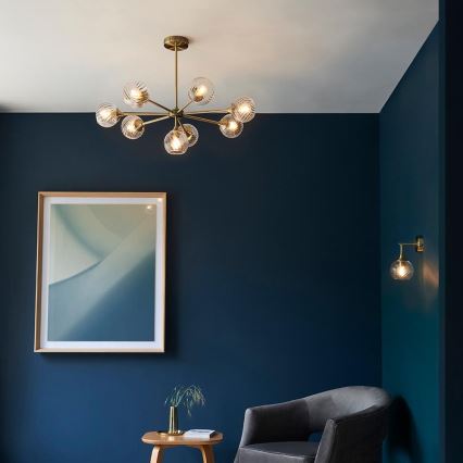 Endon 103173 - Vägglampa ALLEGRA 1xE14/7W/230V mässing/genomskinlig