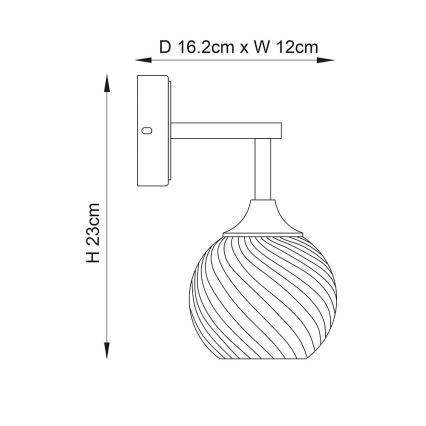 Endon 103173 - Vägglampa ALLEGRA 1xE14/7W/230V mässing/genomskinlig