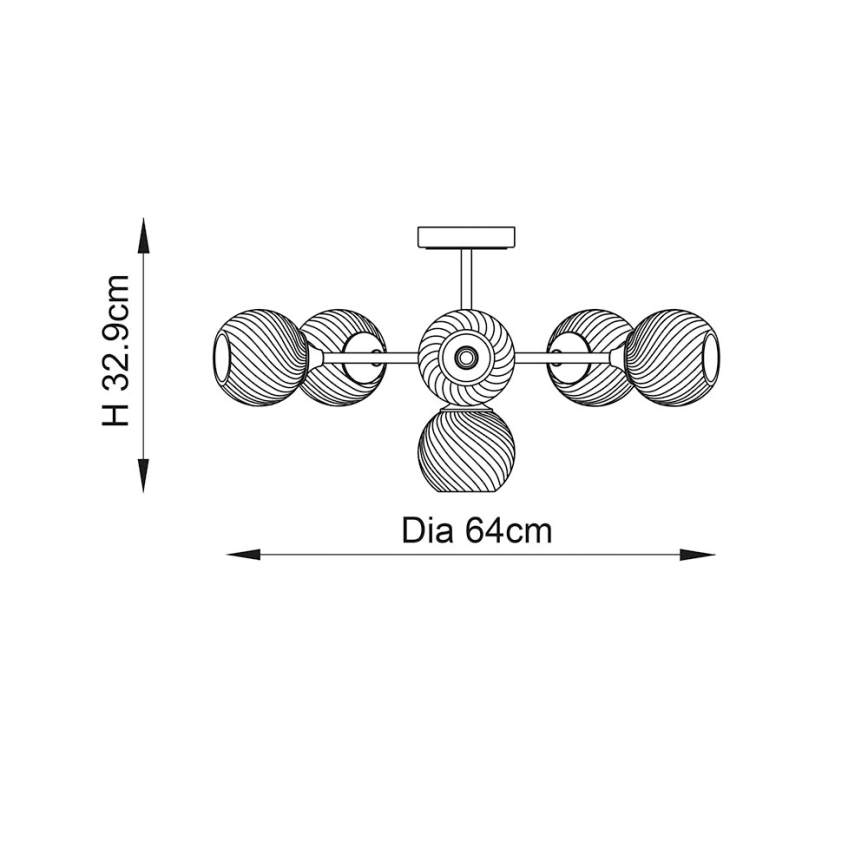 Endon 104050 - Pendelkrona ALLEGRA 6xE14/7W/230V skinande krom/genomskinlig