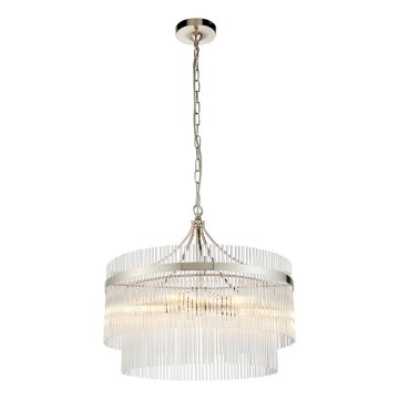 Endon 104112 - Ljuskrona med kedja MARIETTA 5xE14/7W/230V, blank krom/klart glas