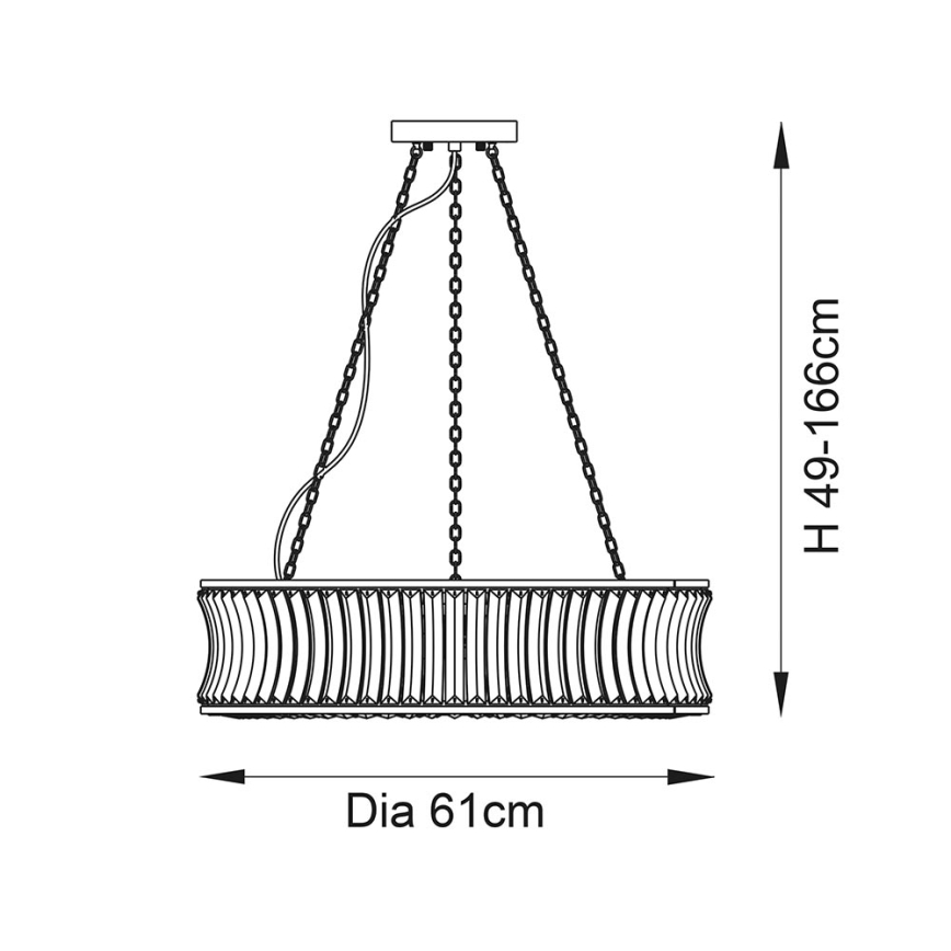 Endon 104528 - Taklampa med kedja 6xE14/6W/230V polerad krom