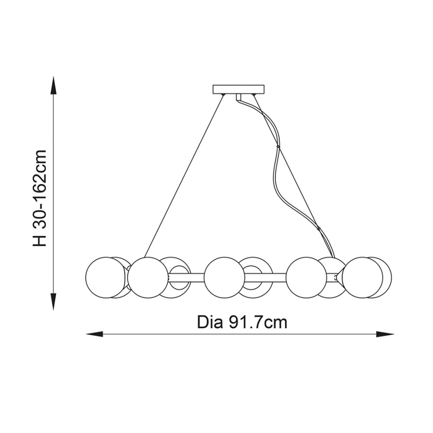 Endon 106008 - Taklampa med vajer OTIS 10x G9/3W/230V guld/vit