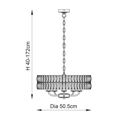 Endon 106244 - Ljuskrona på kedja CLIFTON 5xE14/6W/230V mässing/klar