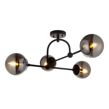 Endon 106662 - Ytmonterad ljuskrona ONTARIO 4xE14/7W/230V svart/rökig