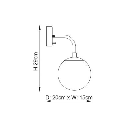 Endon 106664 - Vägglampa ONTARIO 1xE14/7W/230V svart/rökig