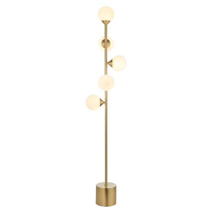 Endon 106756 - Golvlampa OTIS 5xG9/3W/230V guld/vit